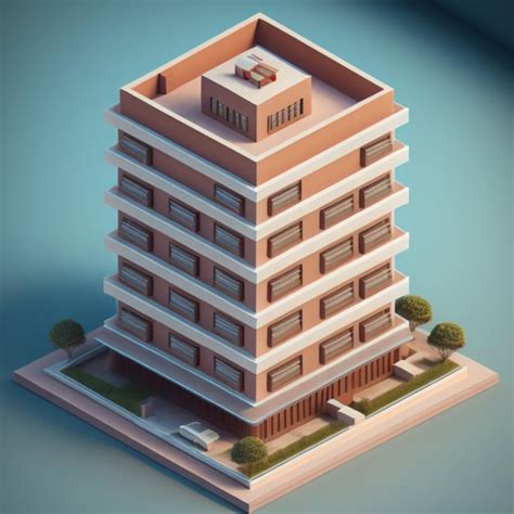 Premium Ai Image Isometric Highrise Building Created With Generative Ai