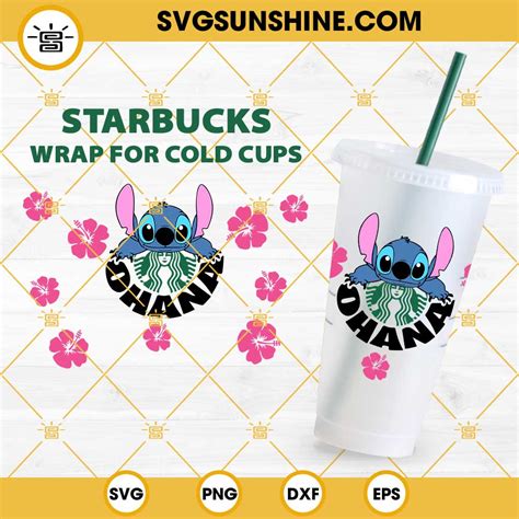 Stitch Ohana Starbucks Wrap Svg Lilo And Stitch Disney Svg Cute Oz