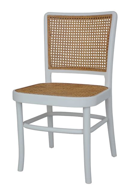 Palm Rattan Dining Chair White And Natural Urban Hamptons