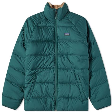 Patagonia Reversible Silent Down Jacket Northern Green End Dk