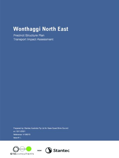 Fillable Online Wonthaggi North East Precinct Structure Plan Transport