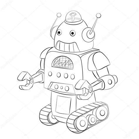 Robot de dibujos animados rastreador vector gráfico vectorial