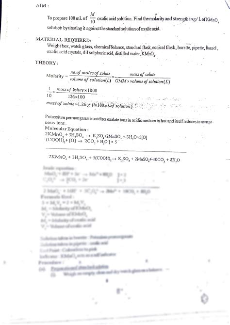 SOLUTION Chemistry Full Practical To Find Molarity And Strength Of