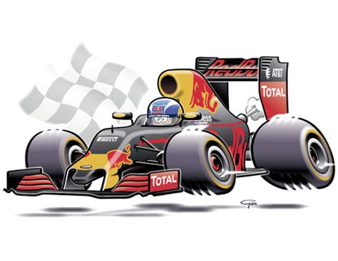 Group of F1 Car Cartoon Red