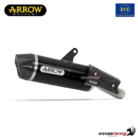 Arrow Exhaust Indy Race Slip On Dark Aluminum Approved For Yamaha