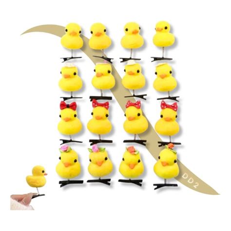 Patitos Kawaii C Broche X5 Pato Amarillo Alegria Moda Surt