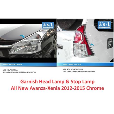 Jual Garnish Head Lamp Stop Lamp All New Avanza Xenia 2012 2015 Chrome