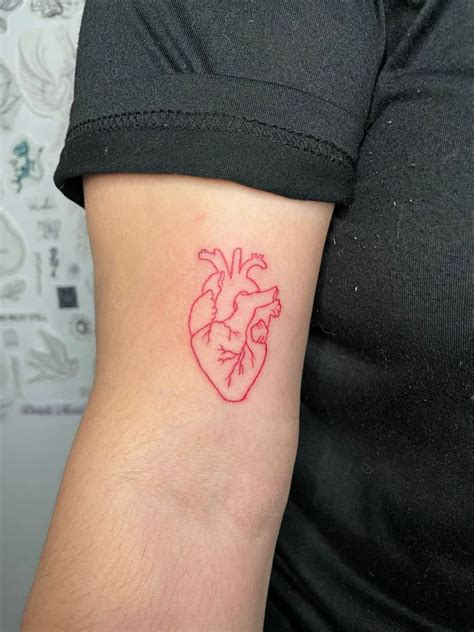 Realistic Heart Tattoo Human Heart Tattoo Brain Tattoo Red Heart