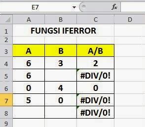 Belajar Fungsi IFERROR Pada Excel Belajar Office