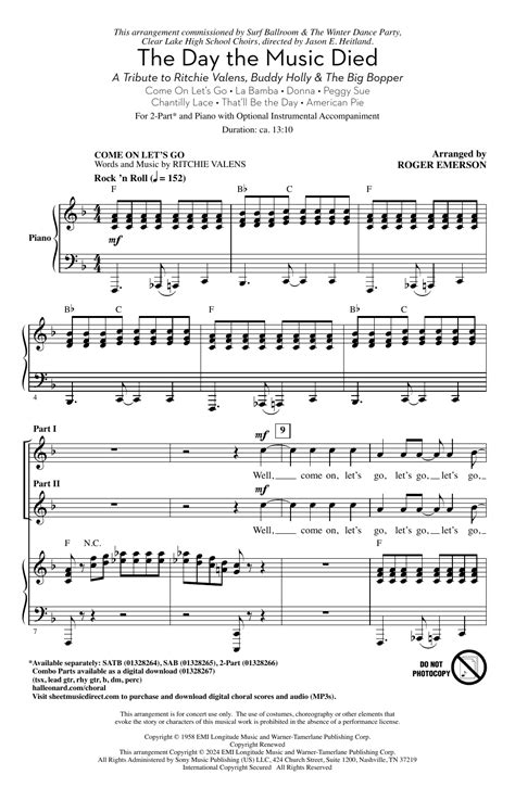 Download Roger Emerson The Day The Music Died Sheet Music And Chords