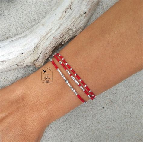 Bracelet Triple Tour Argent Lastiques Adorable Discr Te P Tillante