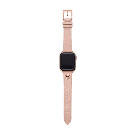 Michael Kors Logo Charm Blush Leather 38/40mm Band for Apple Watch® MKS8004 - Best Buy