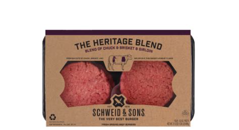 Schweid Sons Heritage Blend Burger Patties 4 Ct 5 3 Oz Kroger