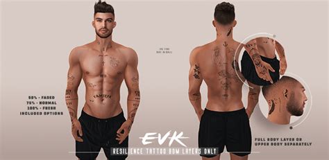 Second Life Marketplace [ E V K ] Resilience Tattoo Bom