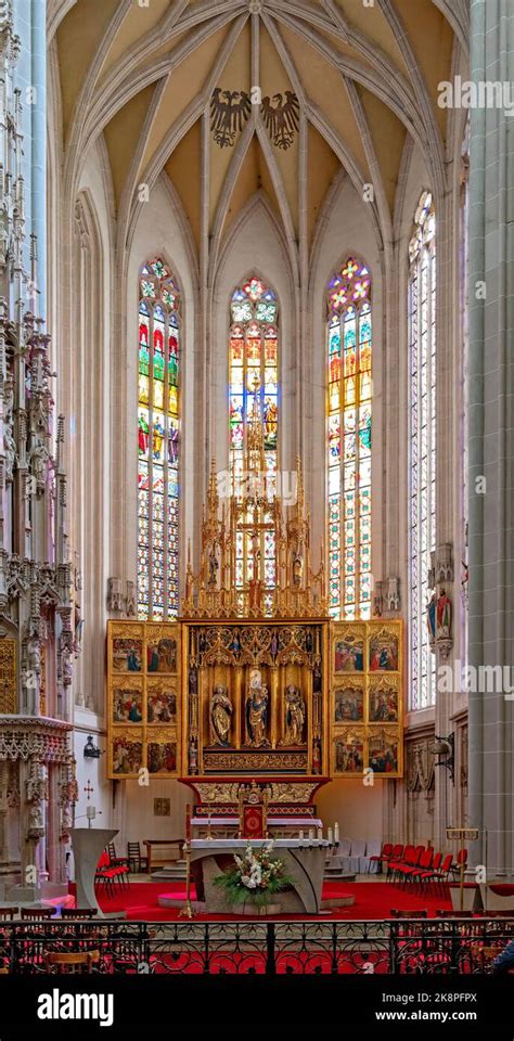 Apse Of The Saint Elizabeth Cathedral With Gothic Altar And Colorful