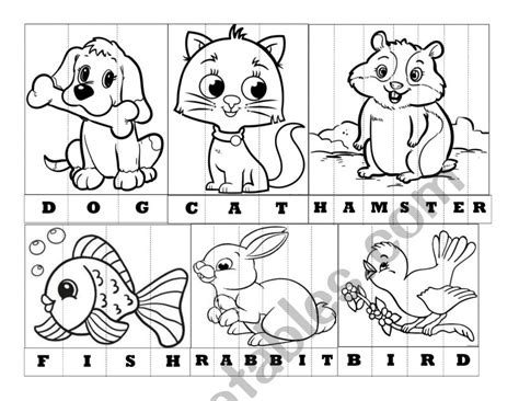 Pets Puzzle Esl Worksheet By Aldana1992