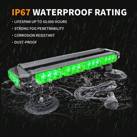 16 8 Inch LED Strobe Light Bar 26 Flashing Modes High Intensity