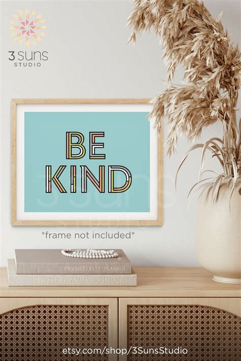 Be Kind Art Print Be Kind Wall Art Inspirational Wall Art Be Kind Quote ...