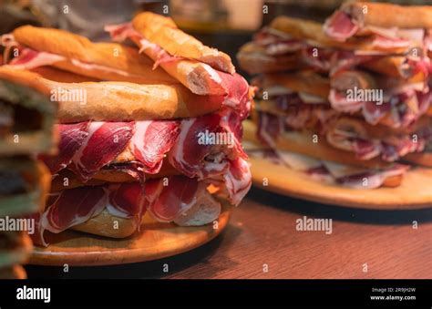 Traditional Spanish Sandwiches Bocadillo Stock Photo Alamy