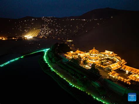 Mingsha Mountain And Crescent Spring Scenic Spot In Dunhuang Enters