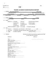 Traffic Accident Investigation Report AutoRecovered Docx 1 PC INP