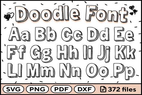 Doodle Font Svg Png Pdf Dxf Alphabet Graphic By Fromporto Creative