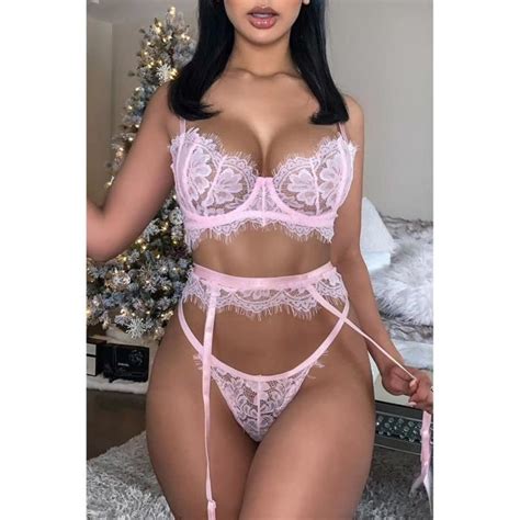 Ootday Ensemble Lingerie Lc Blanc Dentelle Sexy Blanc