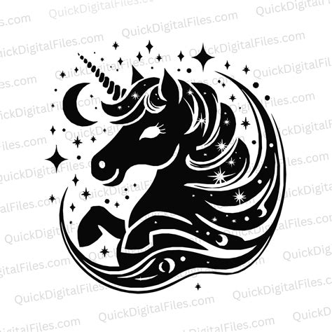 Festive Unicorn Silhouette Svg And Png Elegant Holiday Graphic