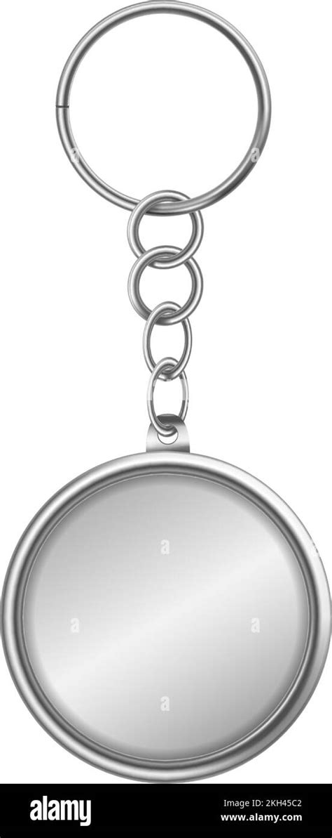 Keychain Holder Mockup Realistic Door Key Chain Isolated On White