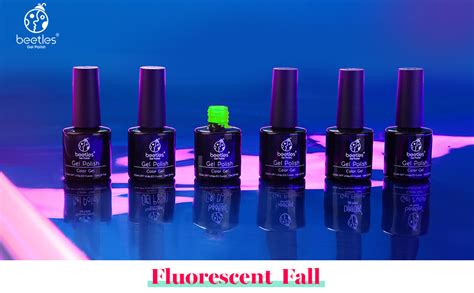 Amazon Beetles Neon Gel Nail Polish Set Neon Orange Hot Pink Blue Yellow Green Purple