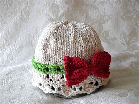 Ravelry Christmas Eyelet Baby Hat Pattern By Susan Gardner