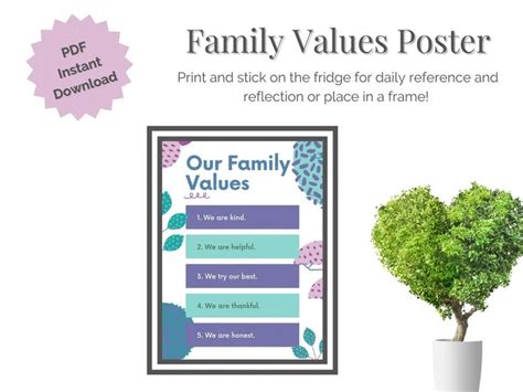 Family Value Poster Printable Value Poster Family Rule - Etsy Australia ...