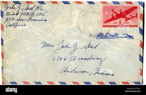 Old American Postal Envelope With A Letter With Stamp Postmark With