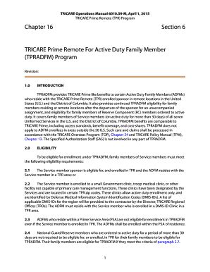 Fillable Online Manuals Tricare Osd To Chap Sect Tricare