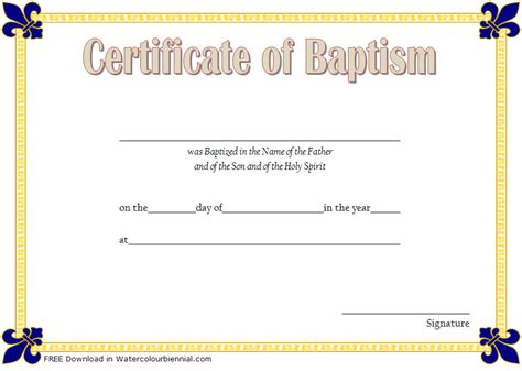 Baptism Certificate Template Word 9 New Designs Free for Baby ...