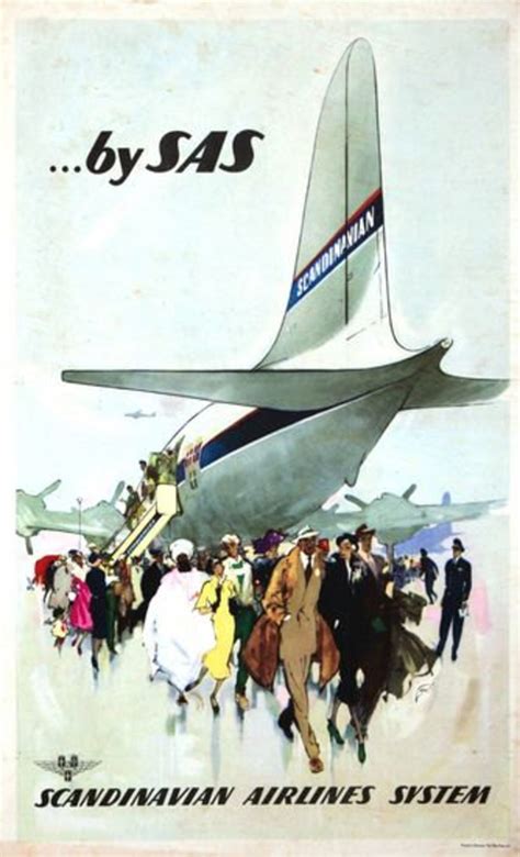 Vintage Sas Scandinavian Airlines Poster A3 Print Etsy Uk