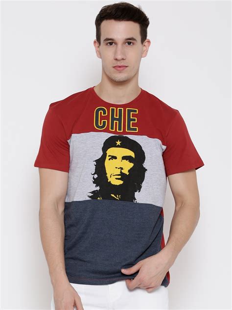 Buy Free Authority Men Red CHE GUEVARA Printed T Shirt - Tshirts for ...