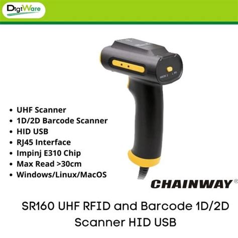 SR160 UHF RFID And Barcode 1D 2D Scanner HID USB Digiware Store