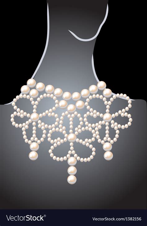 Pearl Necklace Royalty Free Vector Image Vectorstock