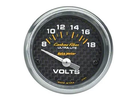 Auto Meter Ecklers Carbon Fiber Series 2 116 Inch Voltmeter Gauge 8