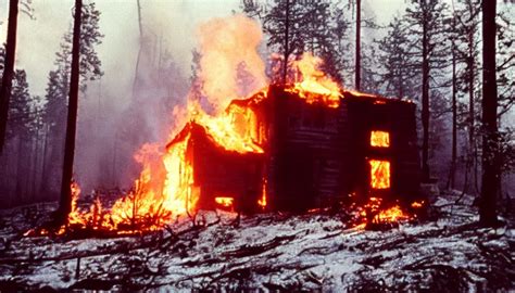 1 9 7 0 S Movie Still Of A Frozen Burning House In A Stable Diffusion