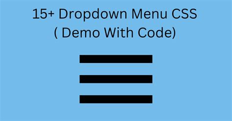 Css Dropdown Menu Demo Code