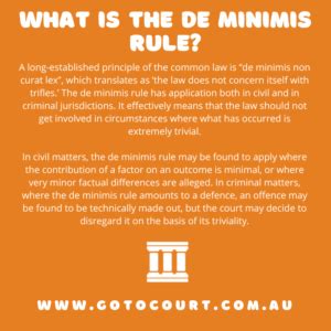 What Is The De Minimis Rule Go To Court