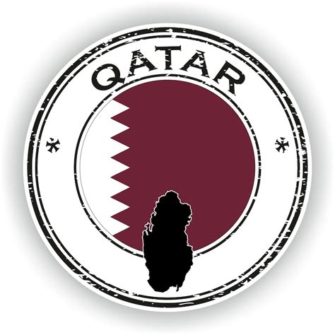 Qatar Seal Sticker Round Flag For Laptop Book Fridge Guitar Etsy