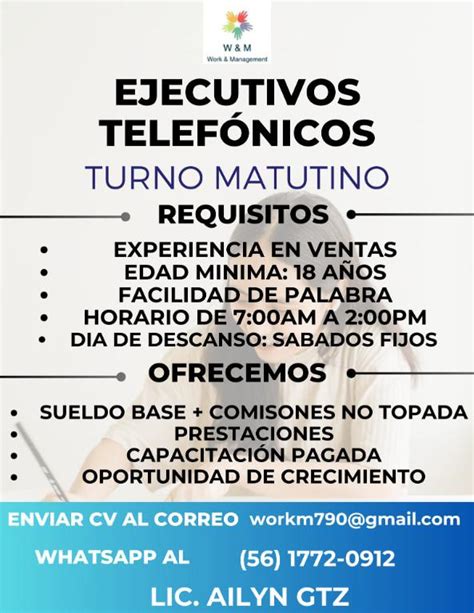 Ejecutivos Telef Nicos Turno Matutino Ciudad De M Xico