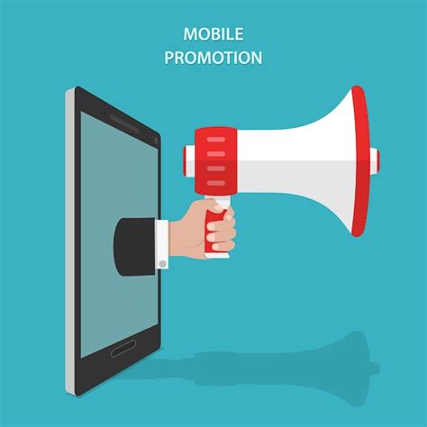 Premium Vector Mobile Promotion Flat Isometric Vector Concept