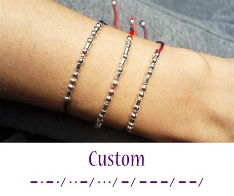 Custom Morse Code Bracelet Dainty Bracelet Morse Code Etsy