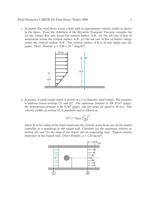 Exam 2006 Questions Rn 6 Points The Wind Blows Across A Field With