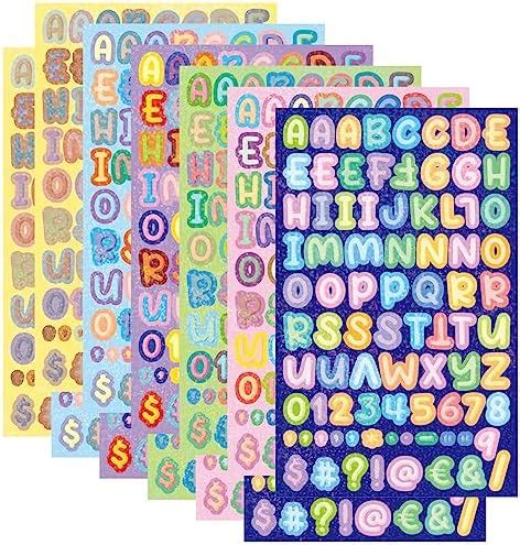 Amazon 1400 Pieces Colorful Alphabet Stickers Glitter Letter