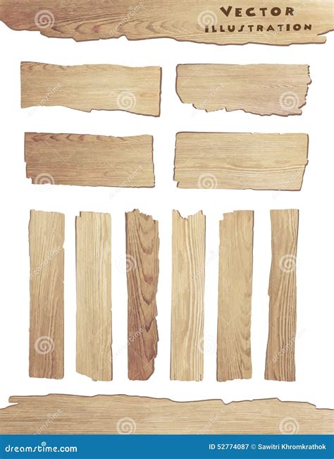 Vector Wood Plank Isolated on White Background Stock Vector ...